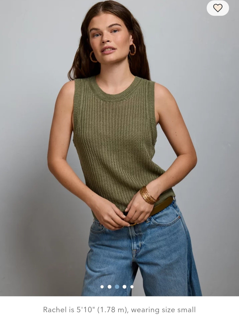American Eagle Outfitters NWT Olive Green Linen Sweater Tank
